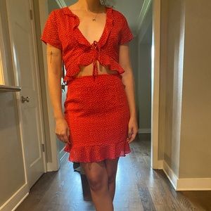 Princess Polly Red Polka Dot Dress